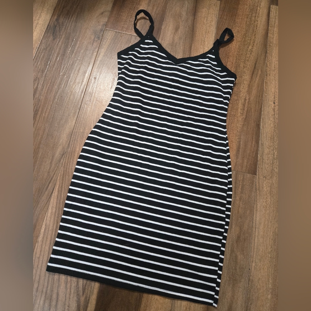 Black and White Striped Dress